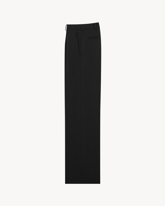 26FW 생로랑 플루이드 그레인 드 푸드르 포멀 슬랙스 A000O7Y7E631000 Black - SAINT LAURENT