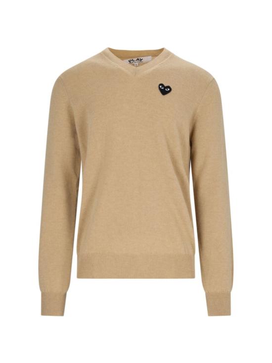 26FW 꼼데가르송 플레이 블랙 하트 브이넥 스웨터 AX N018 0513 Neutrals