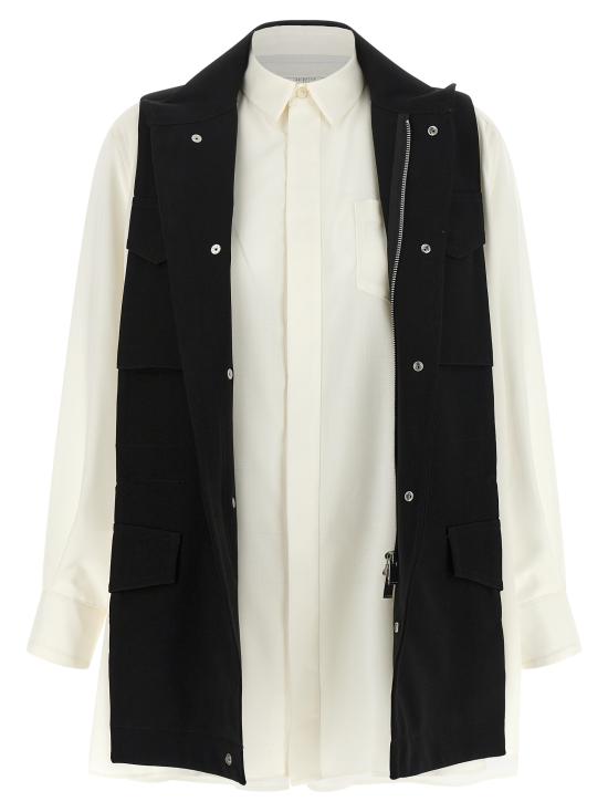 26FW 사카이 셔츠 2608709152 White Black - SACAI