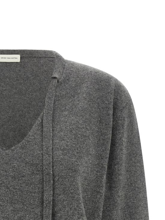 26FW 드리스 반 노튼 가디건 2620112194705802 Gray - DRIES VAN NOTEN