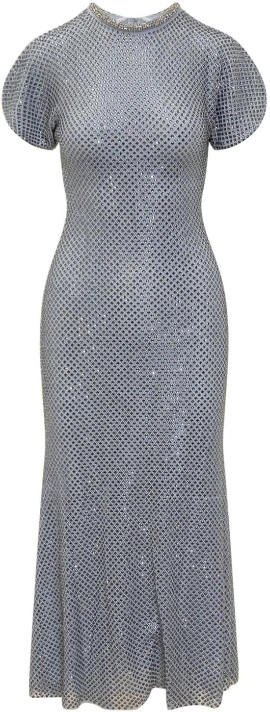 26SS 셀프 포트레이트 롱 원피스 RS26506MBLBLUESS26 SILVER
