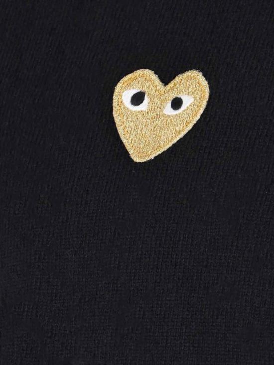 26FW 꼼데가르송 플레이 골드 하트 니트 가디건 AX N049 0511 Black - COMME DES GARCONS