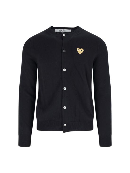 26FW 꼼데가르송 플레이 골드 하트 니트 가디건 AX N049 0511 Black
