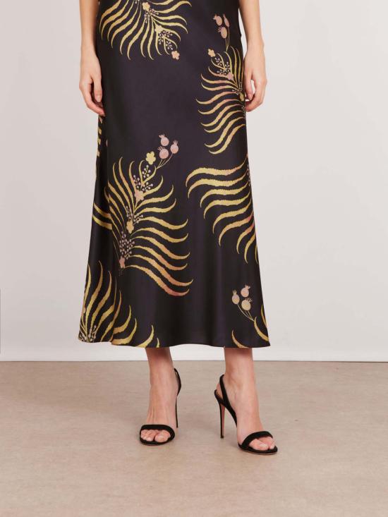  살로니 롱 원피스 Saloni Gwen 드레스 Golden Palm Plmt - SALONI