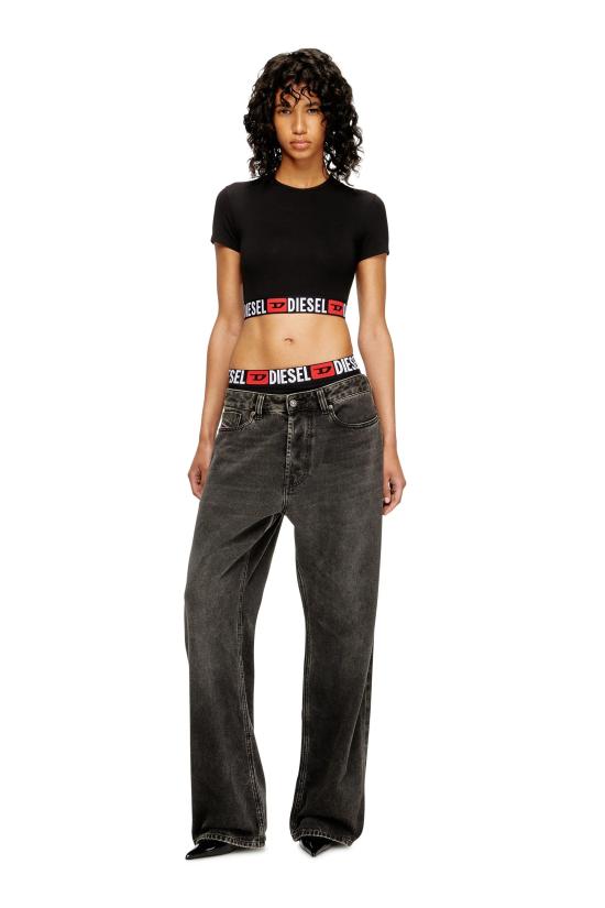 26FW 디젤 이르마-D-코어 티셔츠 A18273 0NJAP 9XX BLACK - DIESEL