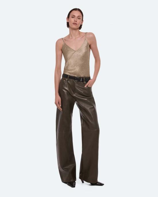  헬무트랭 민소매 티셔츠 헬무트 랭 크링클 슬립 탑 토프 - HELMUT LANG