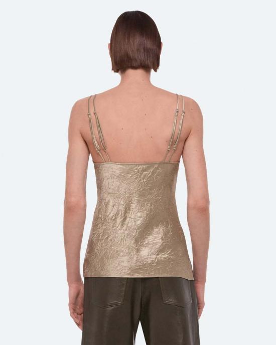  헬무트랭 민소매 티셔츠 헬무트 랭 크링클 슬립 탑 토프 - HELMUT LANG