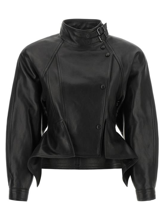 26FW 발망 가죽 자켓 JA00000000010PA Black