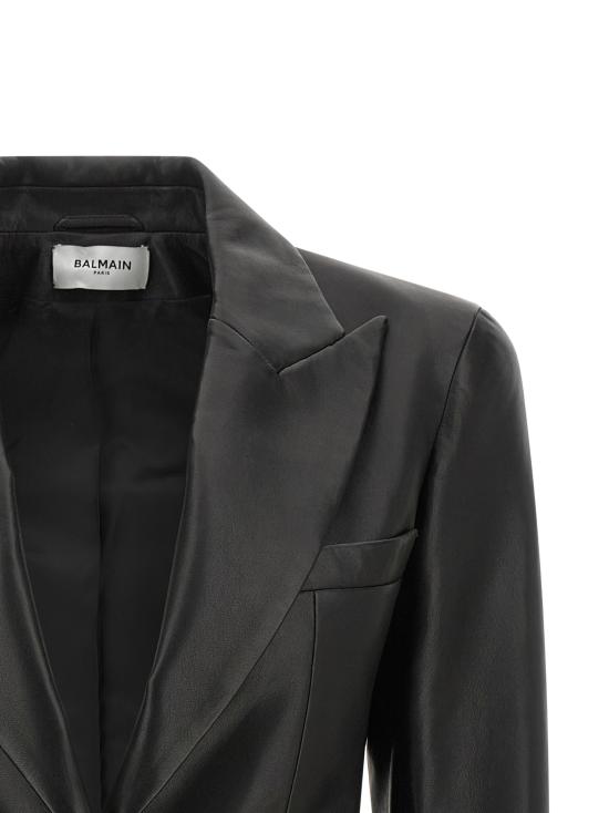 26FW 발망 가죽 자켓 JA00000000570PA Black - BALMAIN