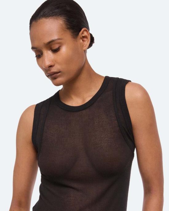  헬무트랭 민소매 티셔츠 헬무트 랭 레이어드 머슬 탱크 빈티지 블랙 - HELMUT LANG