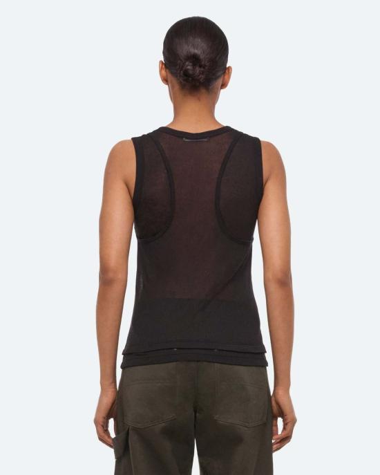  헬무트랭 민소매 티셔츠 헬무트 랭 레이어드 머슬 탱크 빈티지 블랙 - HELMUT LANG