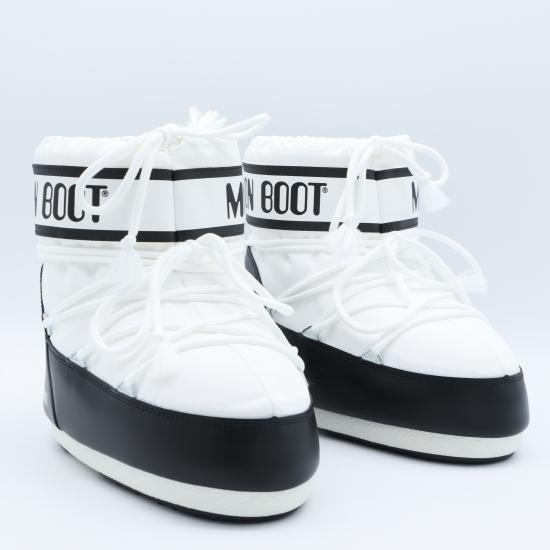 26FW 문부츠 아이콘 나일론 로우 부츠 80D1409340 A001 BLACK WHITE - MOON BOOT