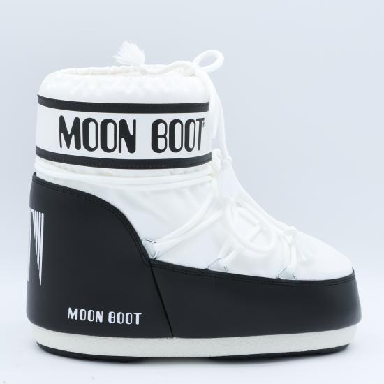 26FW 문부츠 아이콘 나일론 로우 부츠 80D1409340 A001 BLACK WHITE - MOON BOOT
