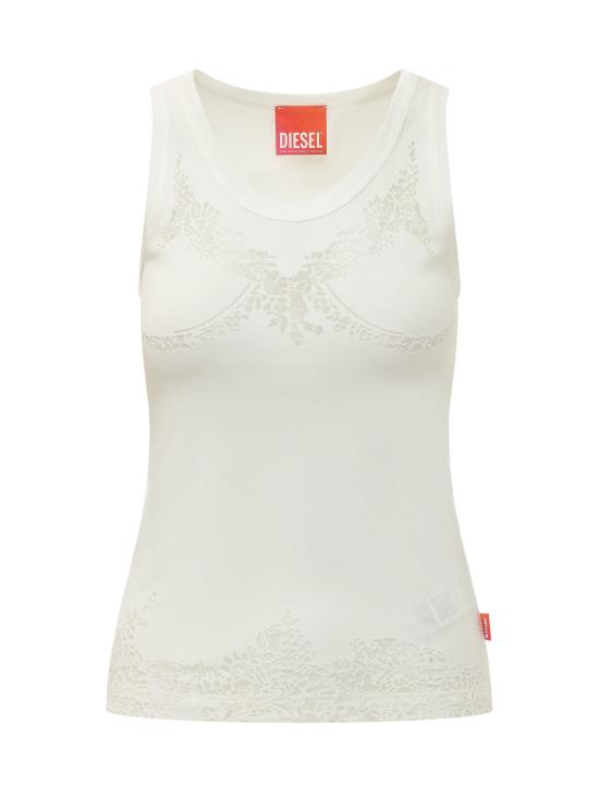 26FW 디젤 민소매 티셔츠 P018000SPFB 100 BIANCO