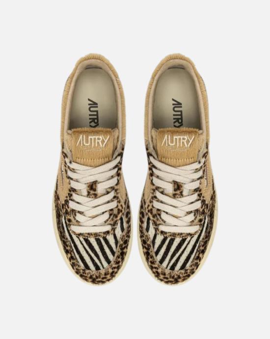  오트리 메달리스트 로우 레더 스니커즈 AULW JA02 LEO ZEBRA IVORY - AUTRY