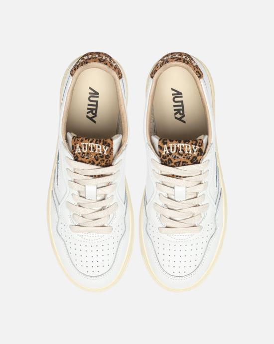  오트리 메달리스트 로우 레더 스니커즈 AULW HJ02 WHITE LEOPARD - AUTRY