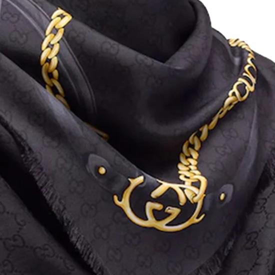 26FW 구찌 GG 울 실크 자카드 케이프 873748 3GAQ11063 BLACK - GUCCI