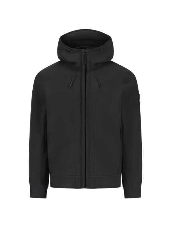 26FW 스톤 아일랜드 소프트 쉘-R_E.다이 테크놀로지 후드 숏패딩 윈드- 앤 워터-레지스턴트 멤브레인 L2S15Q100004S0B22 V0029 Black
