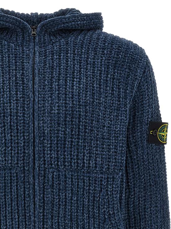26FW 스톤 아일랜드 집업 니트 5100065 스웨터 및 가디건 블루 - STONE ISLAND