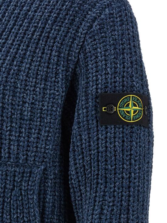 26FW 스톤 아일랜드 집업 니트 5100065 스웨터 및 가디건 블루 - STONE ISLAND