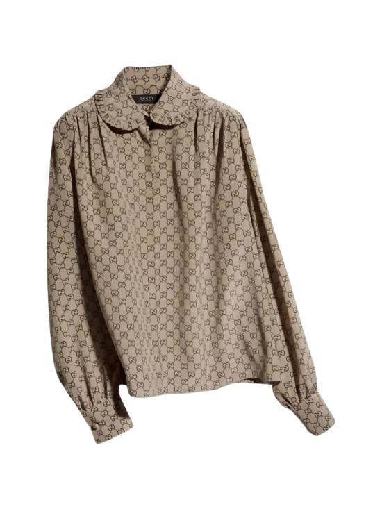 26FW 구찌 프린트 실크 크레이프 드 신 셔츠 프린트 실크 크레이프 드 신 셔츠 A005Y5 ZAVRI2270 - GUCCI