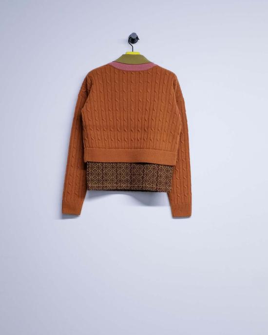  드리스 반 노튼 스웨터 Dries Van Noten 오크라 울 레이어드 메단 - DRIES VAN NOTEN
