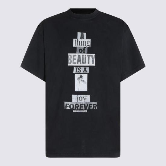 26FW 발렌시아가 반팔 티셔츠 850345 TVVK21041 BLACK