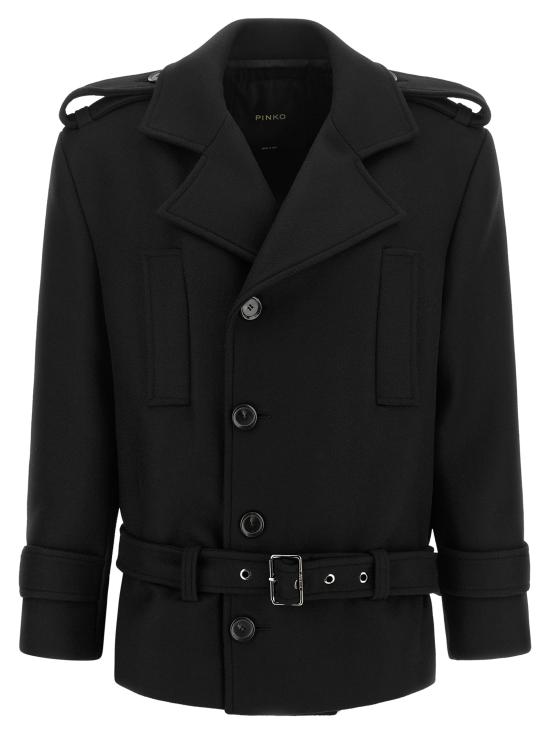 26FW 핑코 코트 107900A3PLZ99 Black