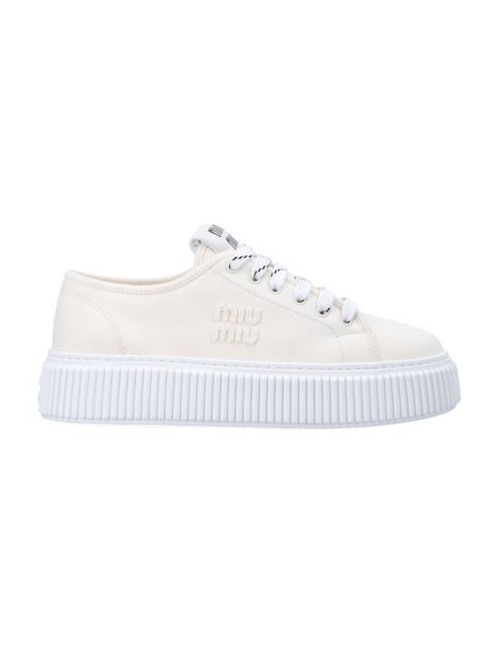 26FW 미우미우 로고 데님 스니커즈 5E389E3ARS F0304 BIANCO