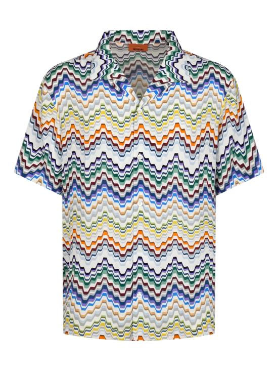26FW 미소니 반팔 셔츠 BS26WJ00 BW012ISMSP9 MULTICOLOR ORANGE YELLOW GRE