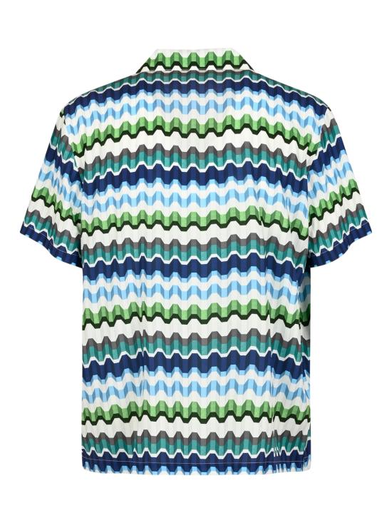 26FW 미소니 반팔 셔츠 BS26WJ00 BW012GSMSP6 MULTICOLOR WHITE GREEN BLUE - MISSONI