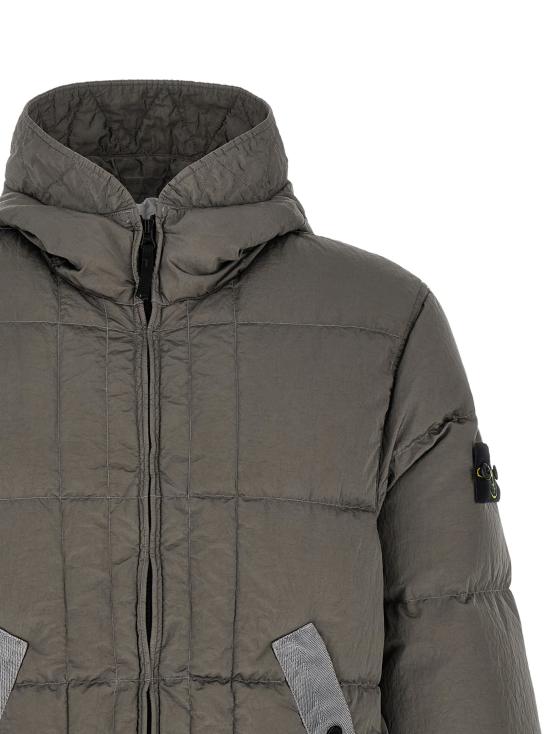 26FW 스톤 아일랜드 패딩 구김 효과 다운 재킷  재킷 (회색) - STONE ISLAND