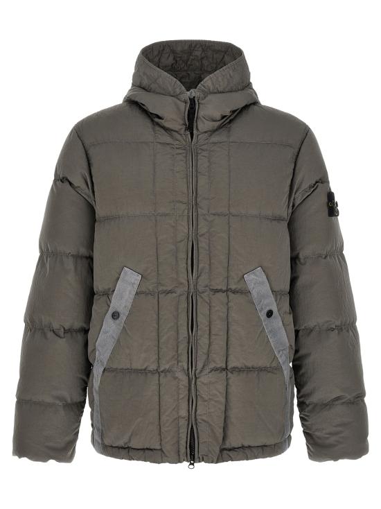 26FW 스톤 아일랜드 패딩 구김 효과 다운 재킷  재킷 (회색)