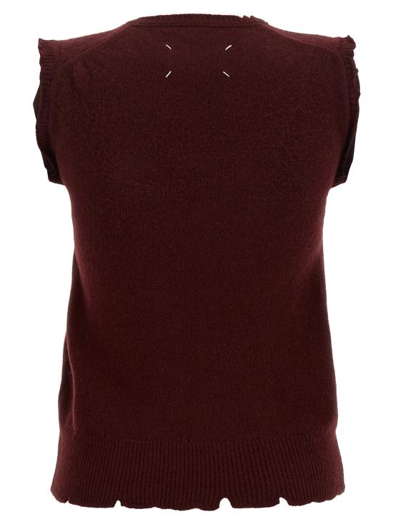 26FW 마르지엘라 베스트 디스트레스드 조끼 Gilet Bordeaux - MAISON MARGIELA
