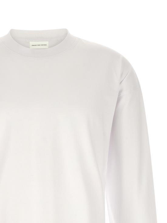 26FW 드리스 반 노튼 긴팔 티셔츠 헤글랜드 티셔츠 화이트 - DRIES VAN NOTEN
