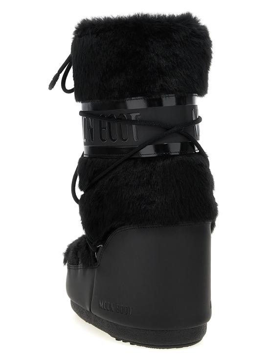 26FW 문부츠 부츠 아이콘 인조 모피  및 앵클  블랙 - MOON BOOT