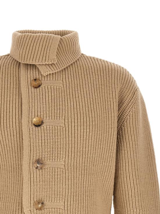 26FW 드리스 반 노튼 가디건 메리노 스웨터와 가디건 베이지색 - DRIES VAN NOTEN