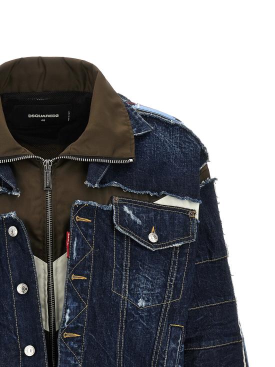 26FW 디스퀘어드2 데님 자켓 레이어드 데님 재킷  재킷 블루 - DSQUARED2