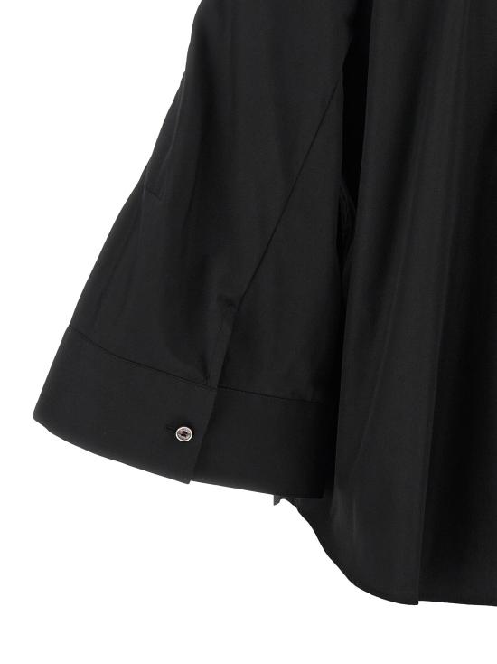 26FW 사카이 블라우스 포플린 소재의 와이드 슬리브 셔츠와 블라우스 세트 (블랙) - SACAI