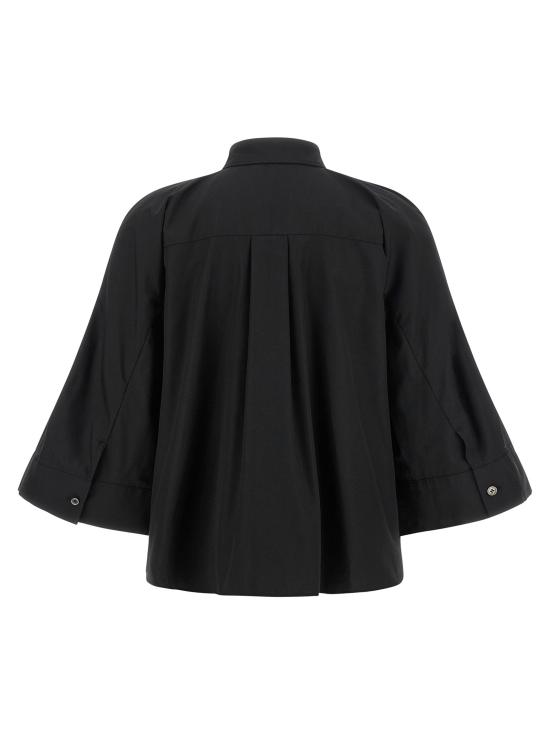 26FW 사카이 블라우스 포플린 소재의 와이드 슬리브 셔츠와 블라우스 세트 (블랙) - SACAI