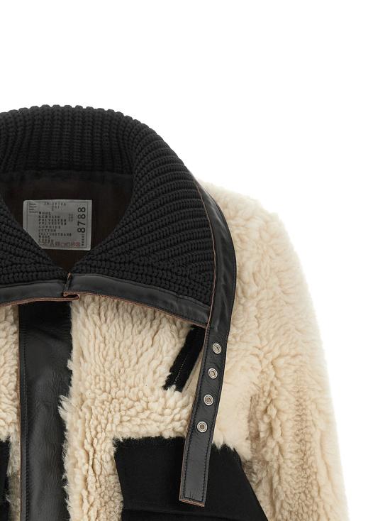 26FW 사카이 무스탕 양털 효과 울  재킷 블랙 - SACAI