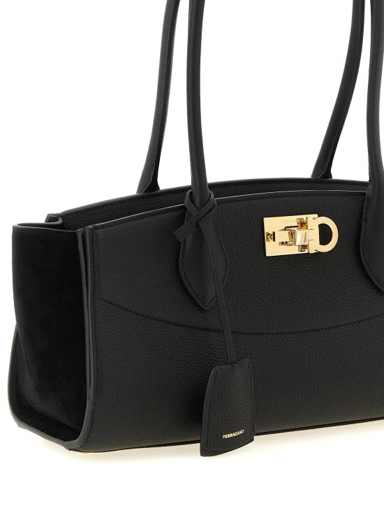 26FW 살바토레 페라가모 숄더백 스튜디오 소프트 이스트 웨스트 (M)  블랙 - SALVATORE FERRAGAMO