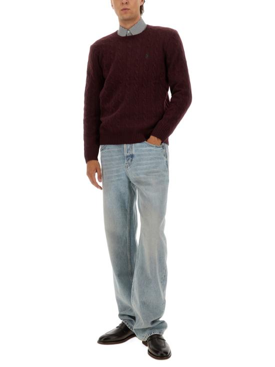 26FW 폴로 랄프로렌 케이블 니트 스웨터 710876762 011AGEDWINEHEATHER BORDEAUX - POLO RALPH LAUREN