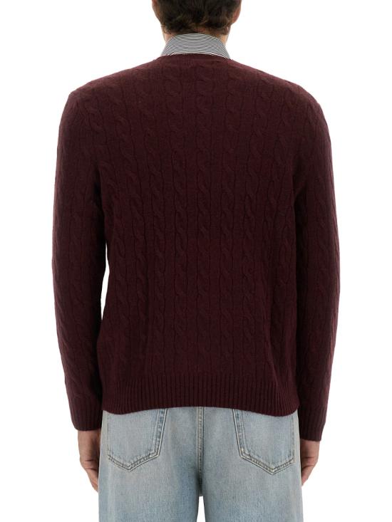 26FW 폴로 랄프로렌 케이블 니트 스웨터 710876762 011AGEDWINEHEATHER BORDEAUX - POLO RALPH LAUREN
