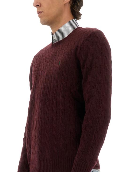 26FW 폴로 랄프로렌 케이블 니트 스웨터 710876762 011AGEDWINEHEATHER BORDEAUX - POLO RALPH LAUREN