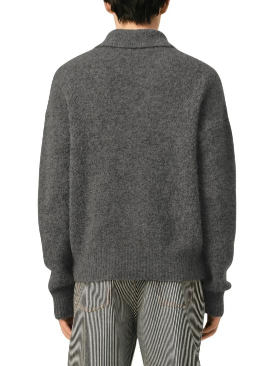 26FW 아미 알파카 아미 롱 슬리브 폴로 스웨터 HPL405KN0021A189 Grey - AMI