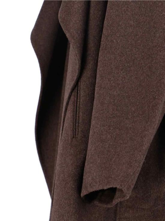 26FW 더프랭키샵 코트 LEROY FUNNEL NECK WOOL COAT BROWN MELANGE - THE FRANKIE SHOP