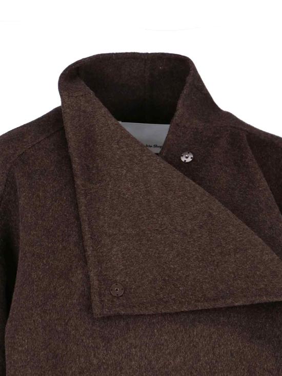 26FW 더프랭키샵 코트 LEROY FUNNEL NECK WOOL COAT BROWN MELANGE - THE FRANKIE SHOP