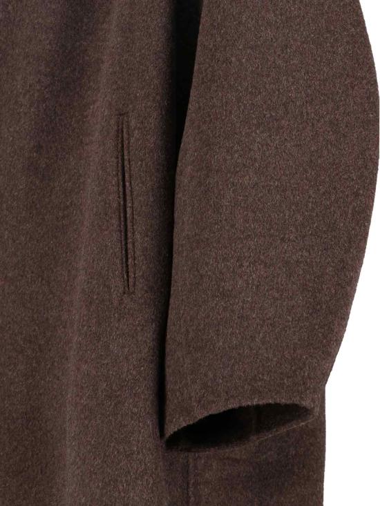 26FW 더프랭키샵 코트 LEROY FUNNEL NECK WOOL COAT BROWN MELANGE - THE FRANKIE SHOP