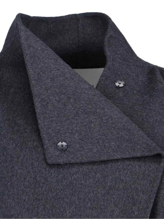 26FW 더프랭키샵 코트 LEROY FUNNEL NECK WOOL COAT DARK GREY MELANGE - THE FRANKIE SHOP